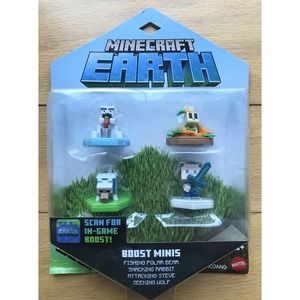 MINECRAFT Earth Boost Minis 4 Pack NIP AR In-Game Boost READ